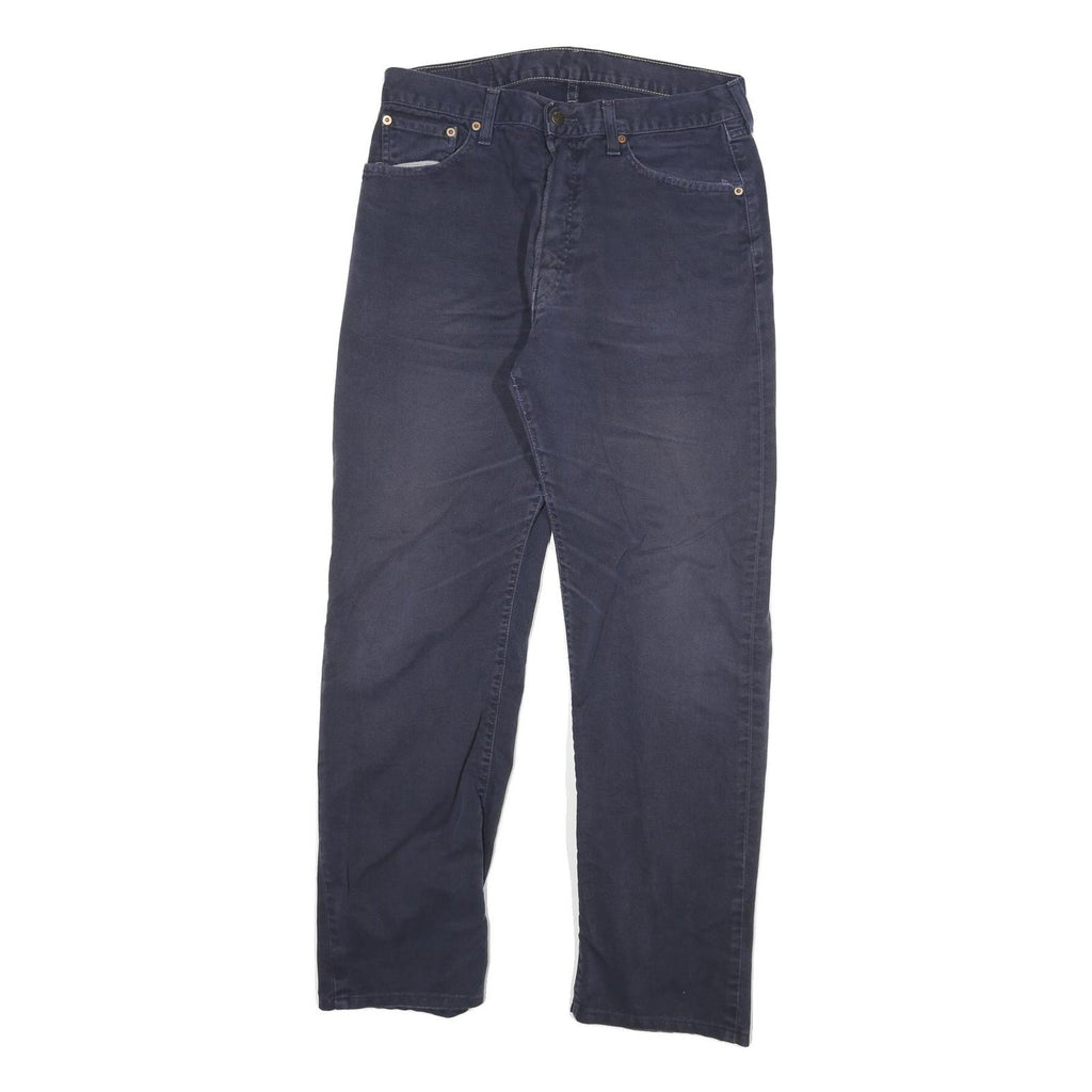 LEVI'S Mens Regular Navy Blue Cotton Blend Button Trousers W30 L28 Casual