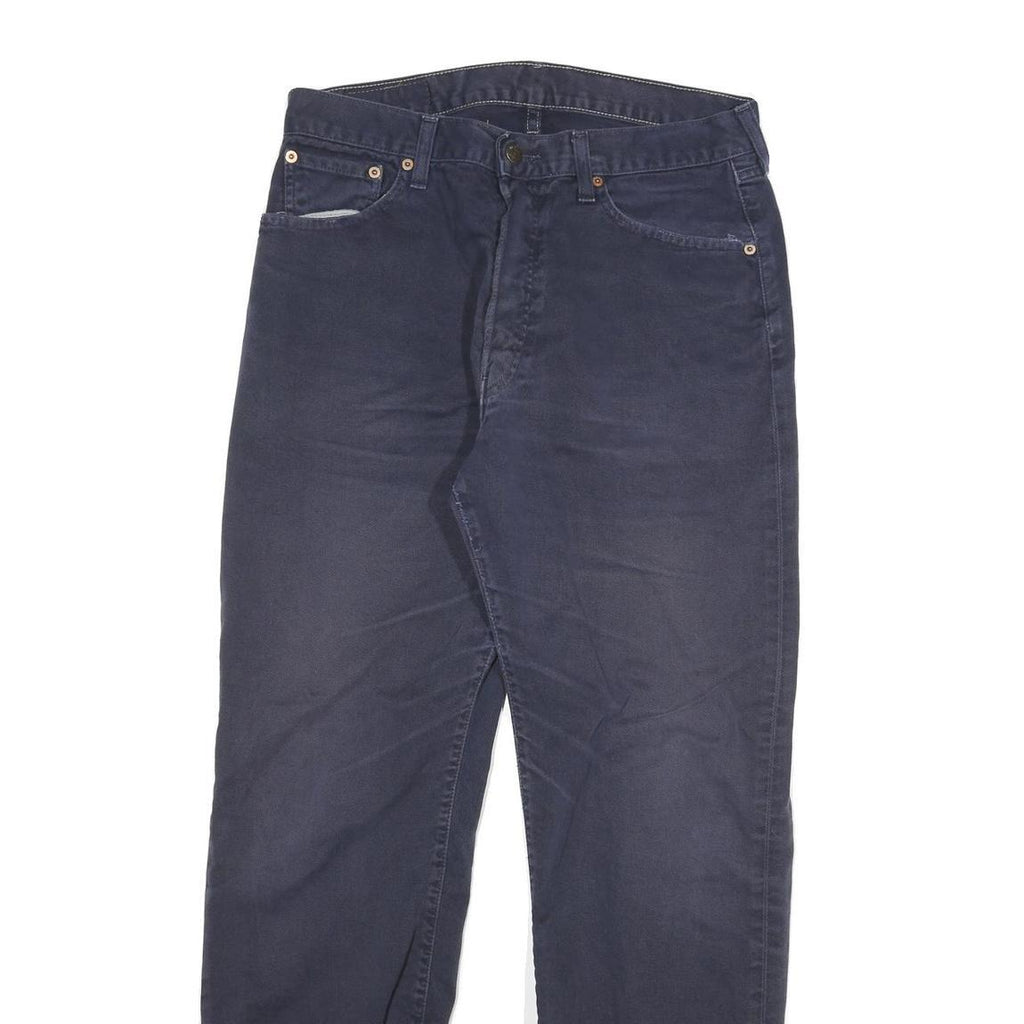LEVI'S Mens Regular Navy Blue Cotton Blend Button Trousers W30 L28 Casual