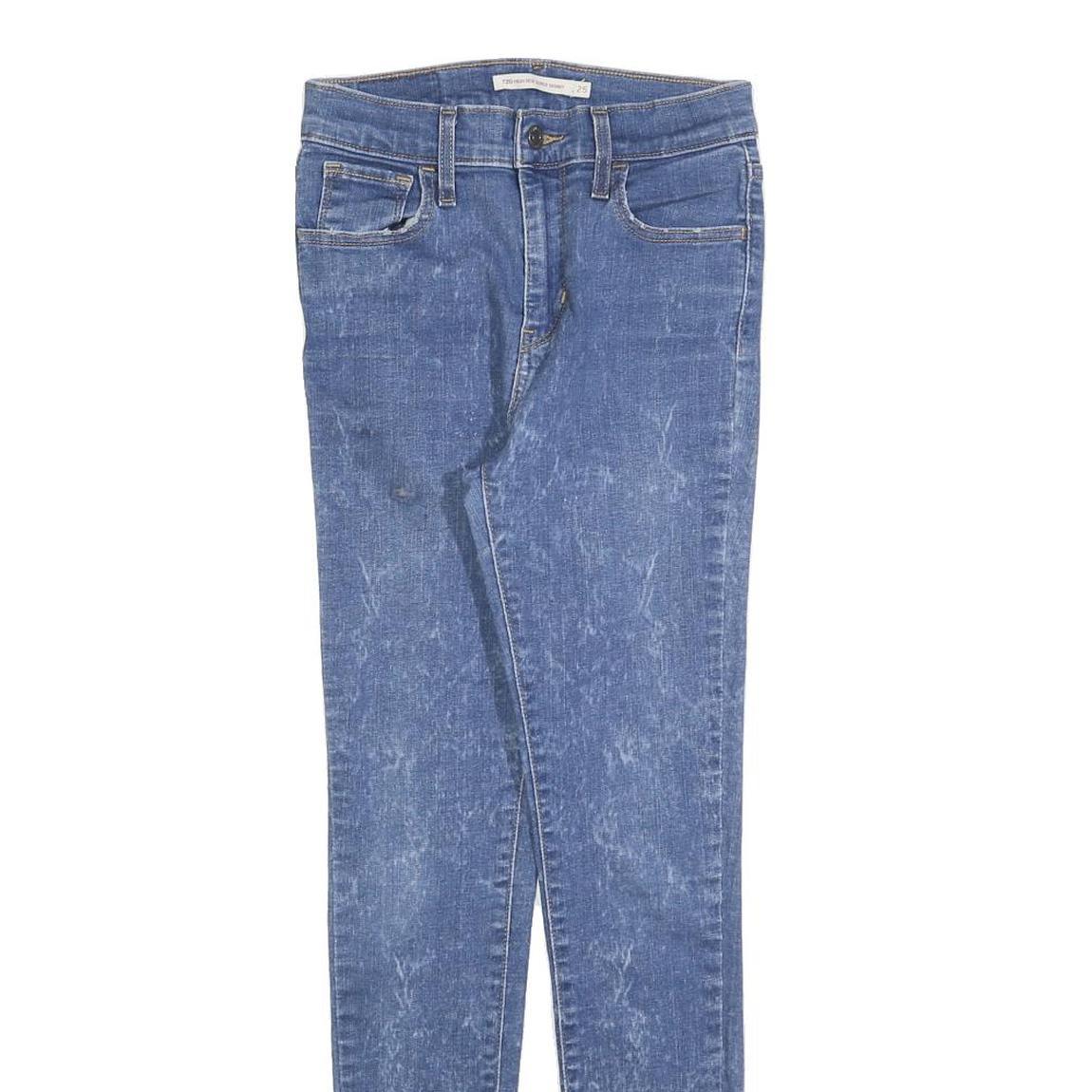 LEVI'S 720 Womens Jeans Blue Slim Skinny Denim Medium W25 L27 Stretch Zip Fly