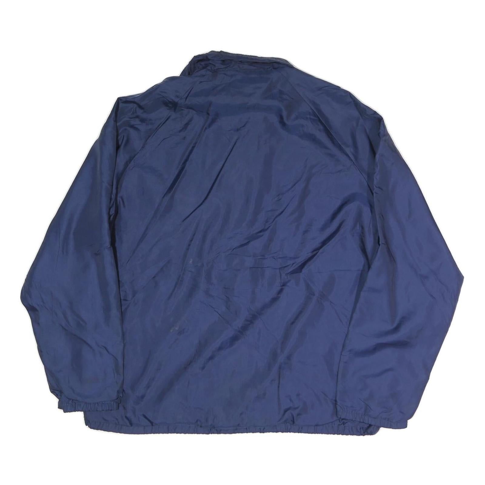 MIDWEST TRADERS Mens Navy Blue Nylon Button Jacket M Plain Casual Outerwear