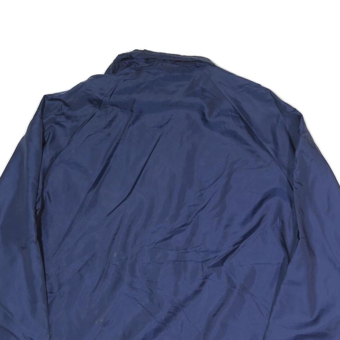 MIDWEST TRADERS Mens Navy Blue Nylon Button Jacket M Plain Casual Outerwear