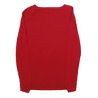 TOMMY HILFIGER Womens Red Patterned Pullover V-Neck Basic Knit M Jumper