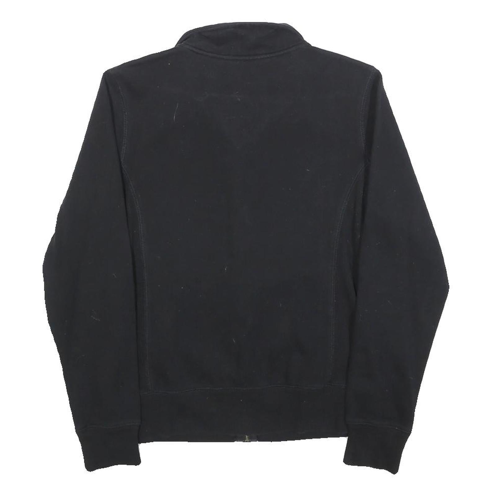 FILA Womens Black Zip Jacket S Cotton Blend Plain Casual Sportswear Sweatshirt