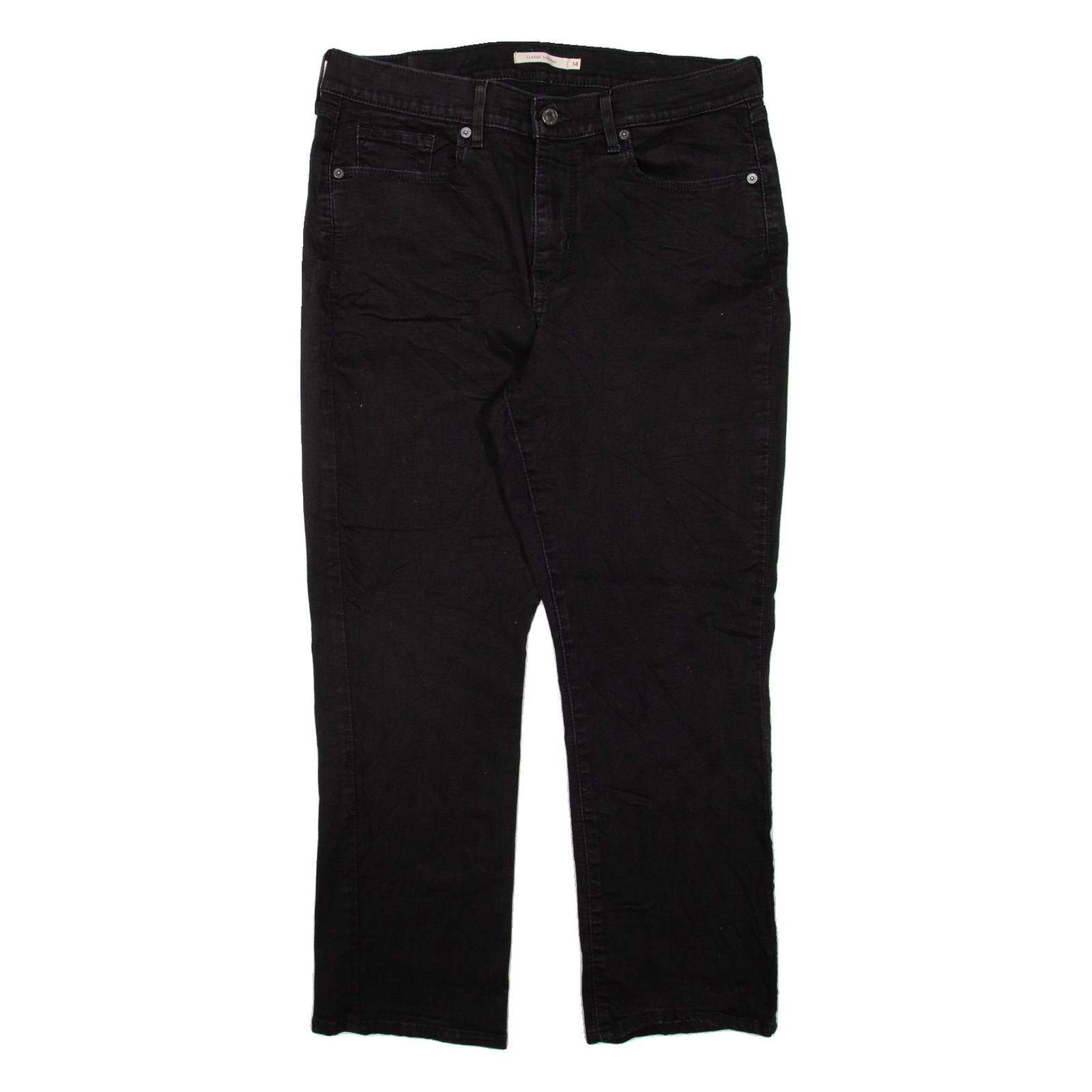 LEVI'S Womens Jeans Black Classic Straight W33 L25