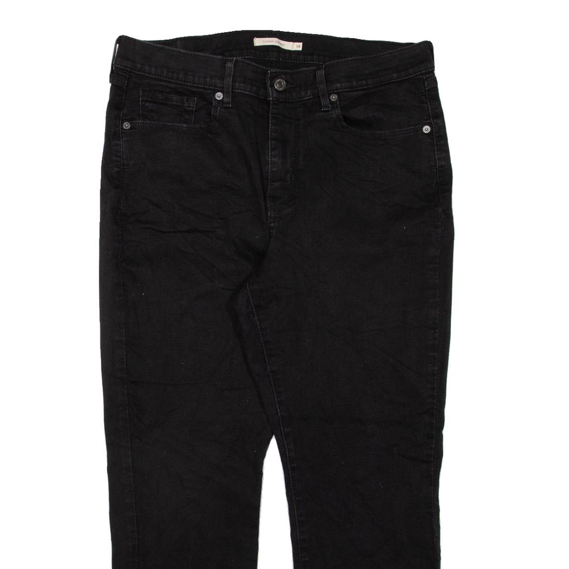LEVI'S Womens Jeans Black Classic Straight W33 L25