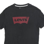 LEVI'S Mens Black Graphic T-Shirt M Short Sleeve Crew Neck Cotton Blend