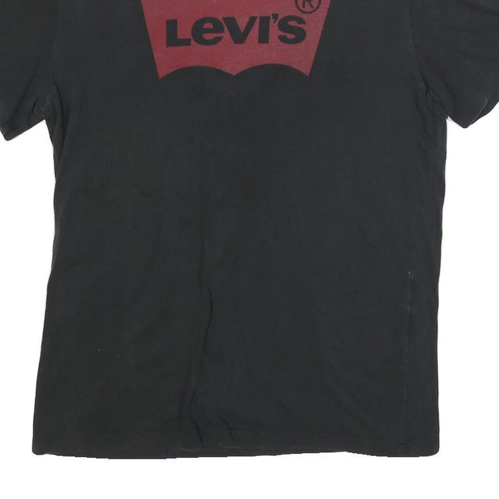 LEVI'S Mens Black Graphic T-Shirt M Short Sleeve Crew Neck Cotton Blend