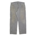 DICKIES Mens Cotton Blend Relaxed Grey Workwear Trousers W38 L32 Utility Zip