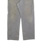 DICKIES Mens Cotton Blend Relaxed Grey Workwear Trousers W38 L32 Utility Zip