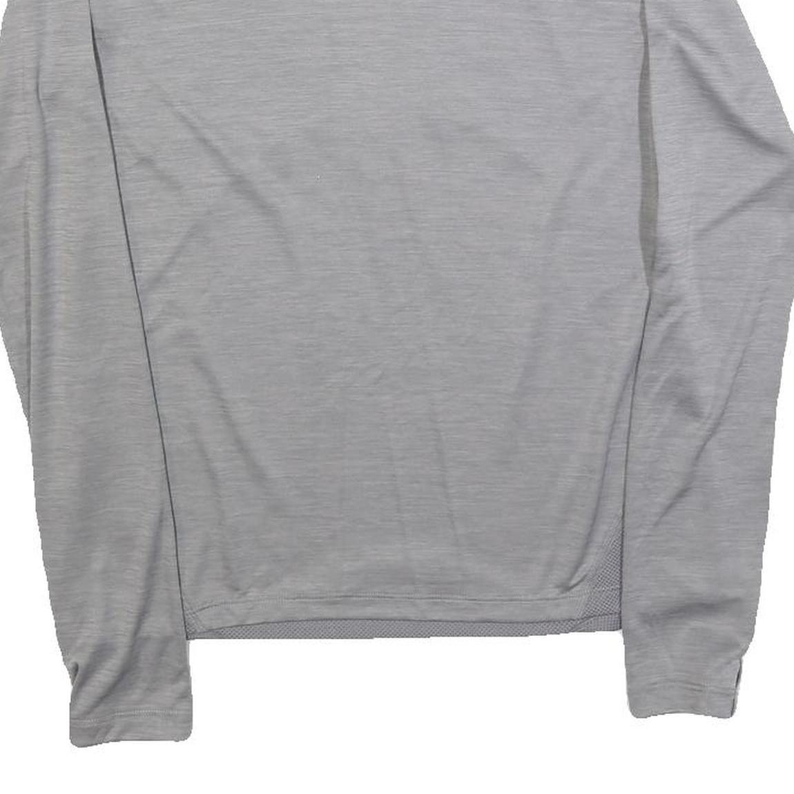 NIKE Womens Grey Athletic Long Sleeve T-Shirt XS Crew Neck Lightweight Running