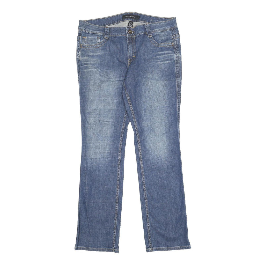 CALVIN KLEIN JEANS Womens Slim Blue Denim Medium Wash W34 L31 Stylish