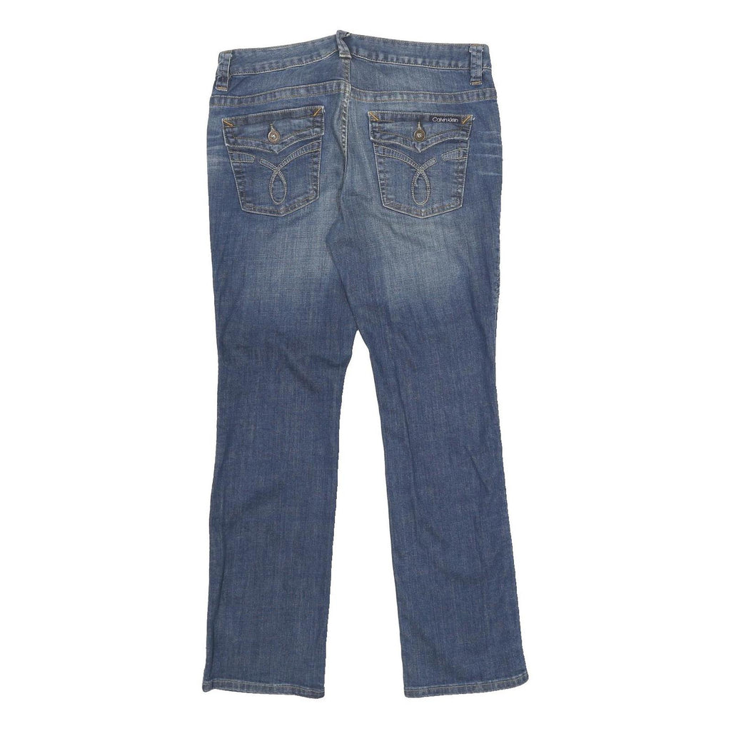 CALVIN KLEIN JEANS Womens Slim Blue Denim Medium Wash W34 L31 Stylish