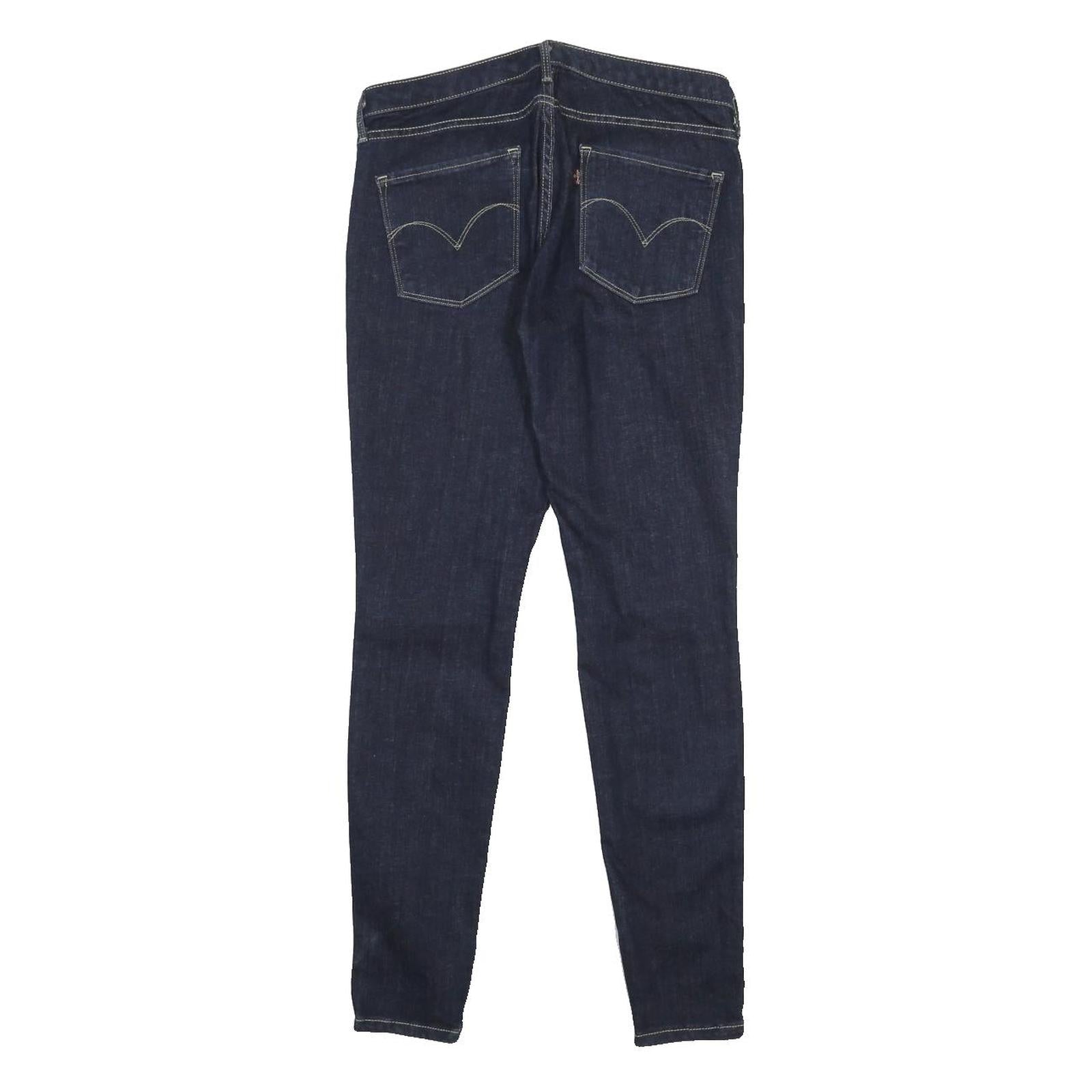 LEVI'S Womens Dark Blue Slim Skinny Denim Jeans W28 L30 Zipper Ankle Detail