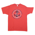 JERZEES Mens Red Friday Harbor Washington Graphic T-Shirt L Short Sleeve Crew