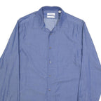CALVIN KLEIN Mens Blue Shirt M Cotton Classic Formal Long Sleeve Button Closure