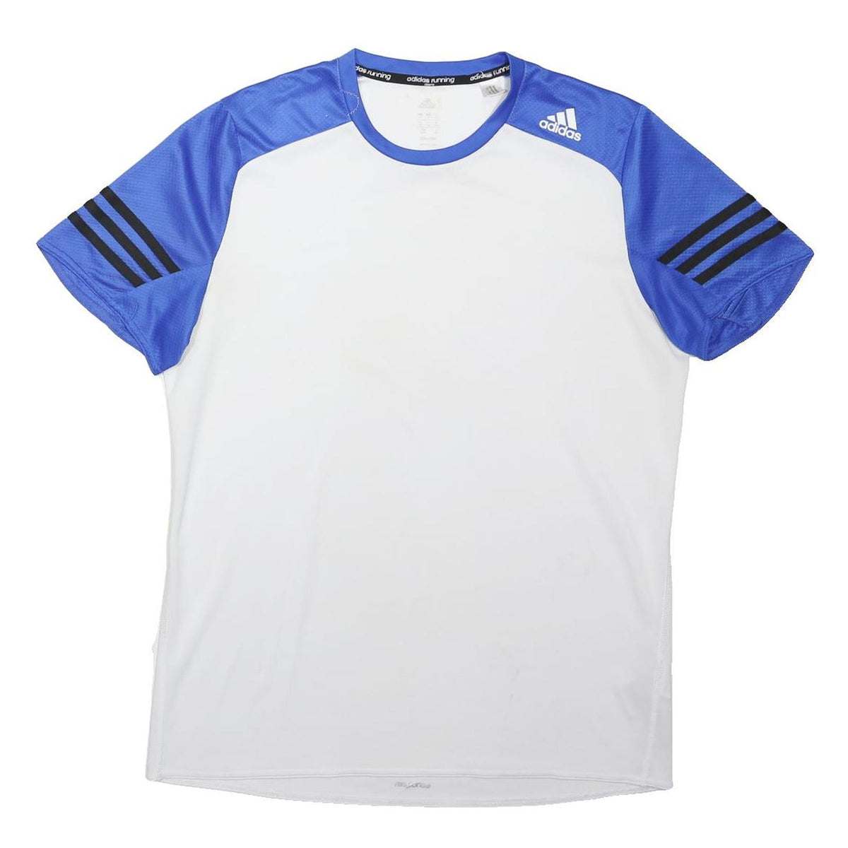 ADIDAS Mens White & Blue Graphic T-Shirt M Short Sleeve Crew Neck Sportswear