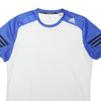 ADIDAS Mens White & Blue Graphic T-Shirt M Short Sleeve Crew Neck Sportswear