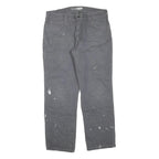 CARHARTT Mens Regular Fit Grey Cotton Blend Zip Trousers W36 L30 Workwear