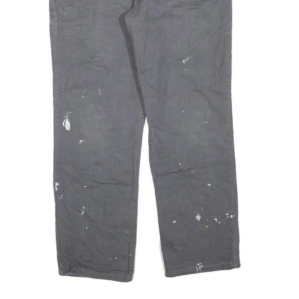 CARHARTT Mens Regular Fit Grey Cotton Blend Zip Trousers W36 L30 Workwear