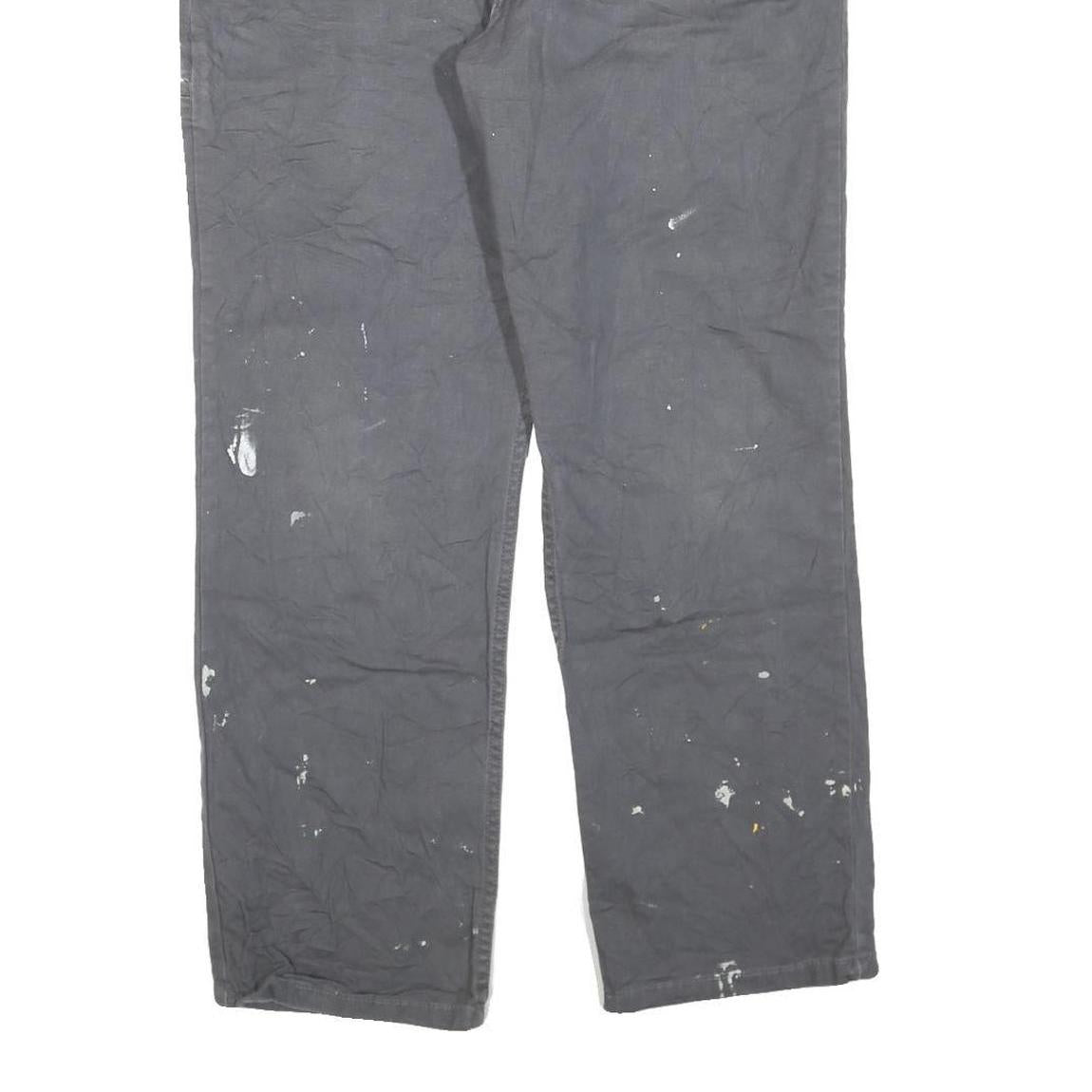 CARHARTT Mens Regular Fit Grey Cotton Blend Zip Trousers W36 L30 Workwear