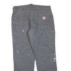 CARHARTT Mens Regular Fit Grey Cotton Blend Zip Trousers W36 L30 Workwear