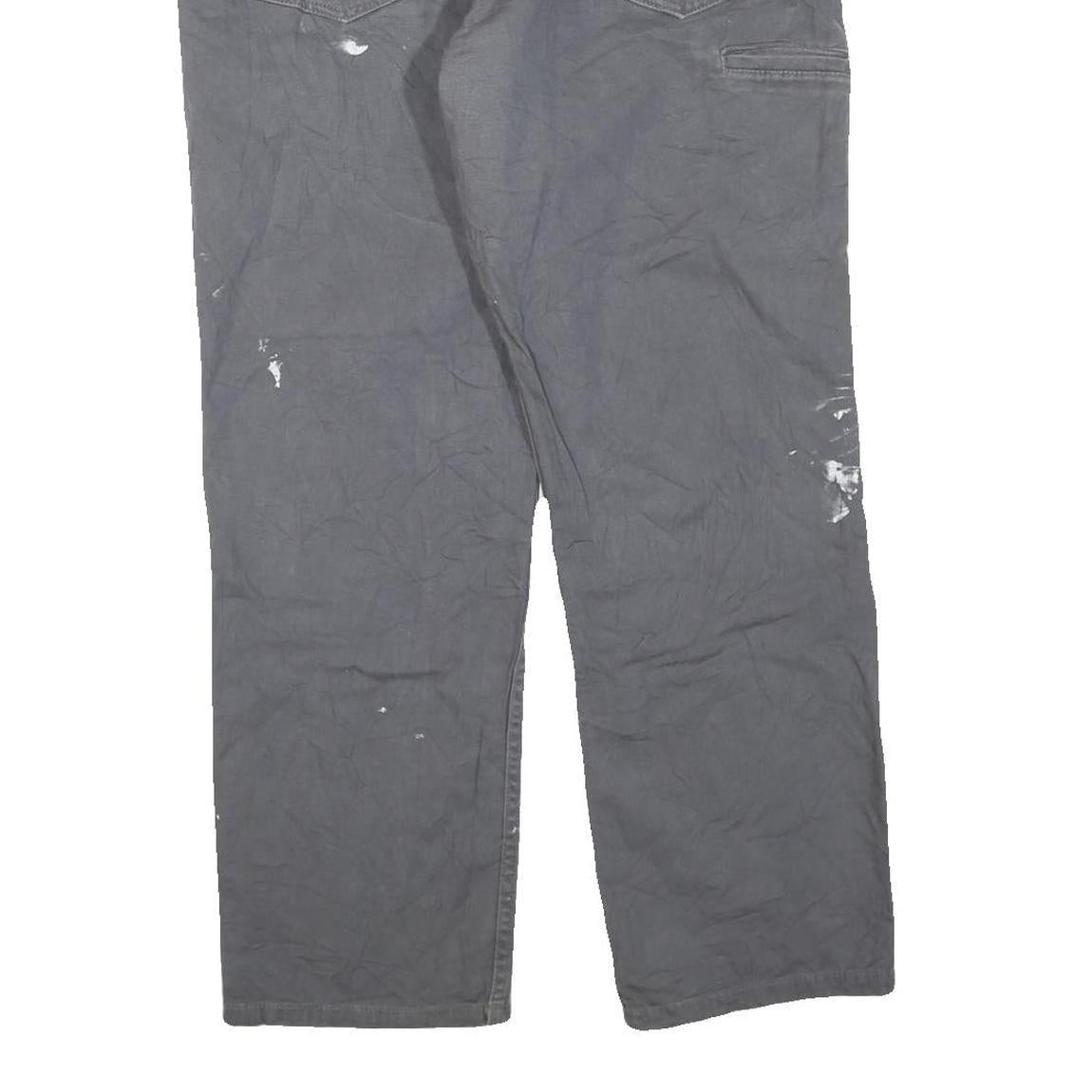 CARHARTT Mens Regular Fit Grey Cotton Blend Zip Trousers W36 L30 Workwear