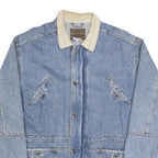 REUNION Mens Blue Denim Jacket S Cotton Casual Button Closure Classic Style