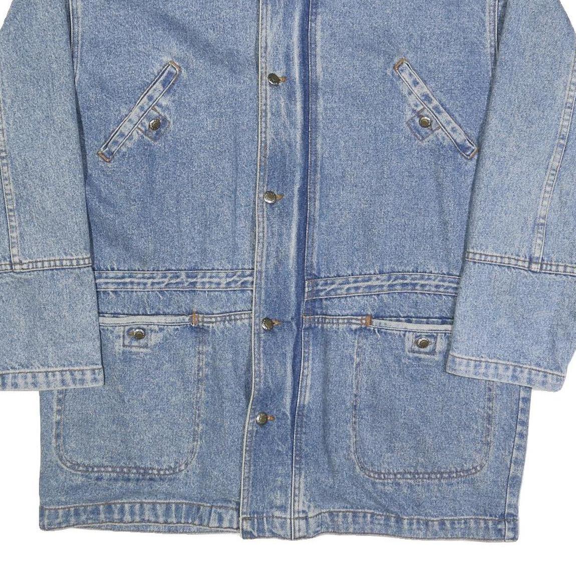 REUNION Mens Blue Denim Jacket S Cotton Casual Button Closure Classic Style