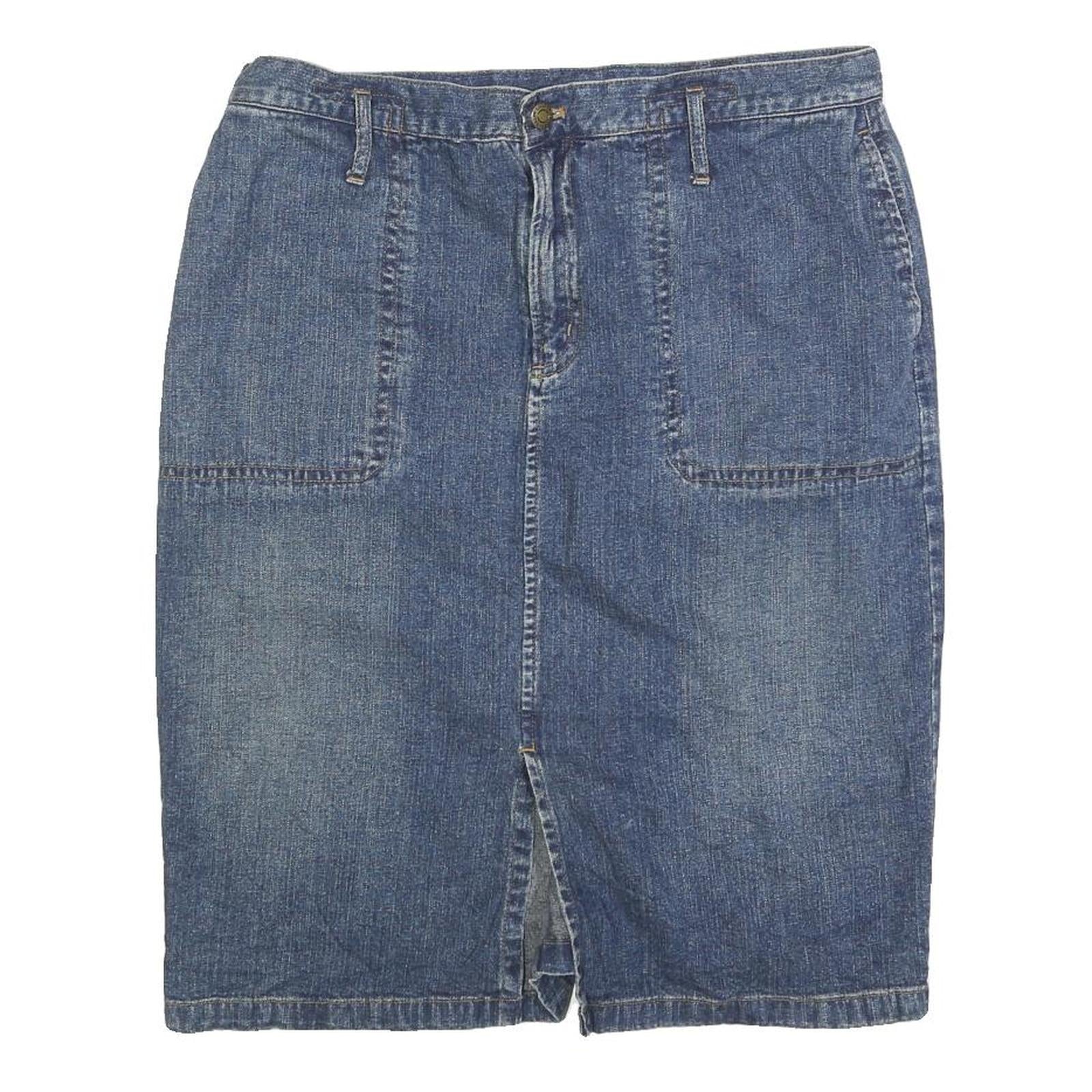LAUREN RALPH LAUREN Womens Blue Denim Pencil Knee Length Cotton Blend Skirt M
