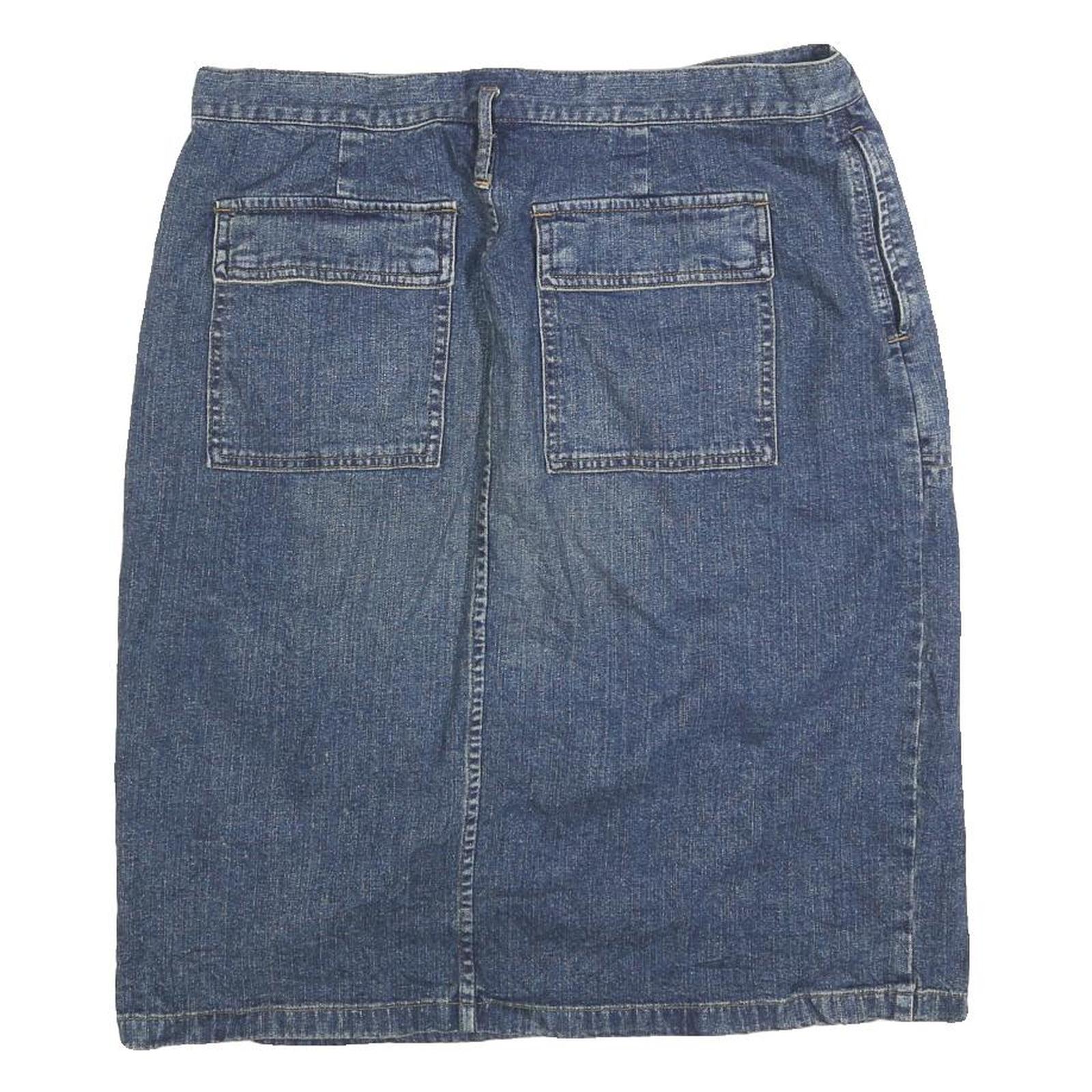 LAUREN RALPH LAUREN Womens Blue Denim Pencil Knee Length Cotton Blend Skirt M