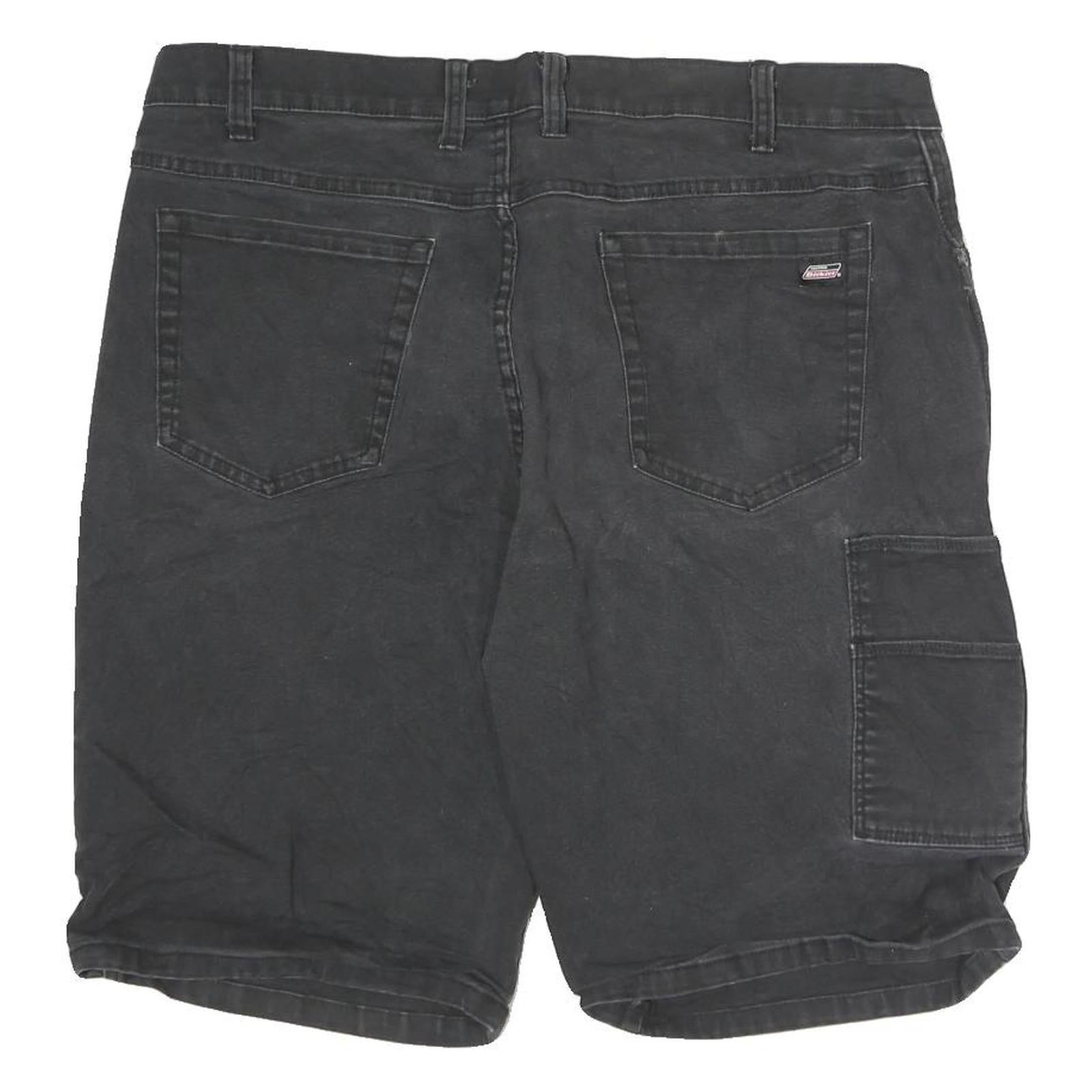 DICKIES Mens Black Cargo Shorts XL W40 Workwear Cotton Casual
