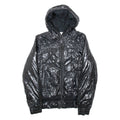 ADIDAS Womens Puffer Coat Black Hooded UK 10