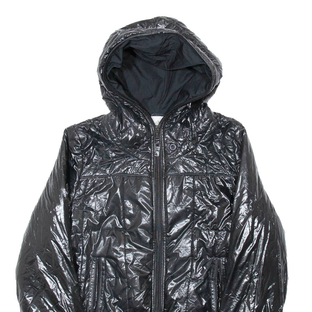 ADIDAS Womens Puffer Coat Black Hooded UK 10