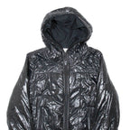 ADIDAS Womens Puffer Coat Black Hooded UK 10