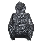 ADIDAS Womens Puffer Coat Black Hooded UK 10