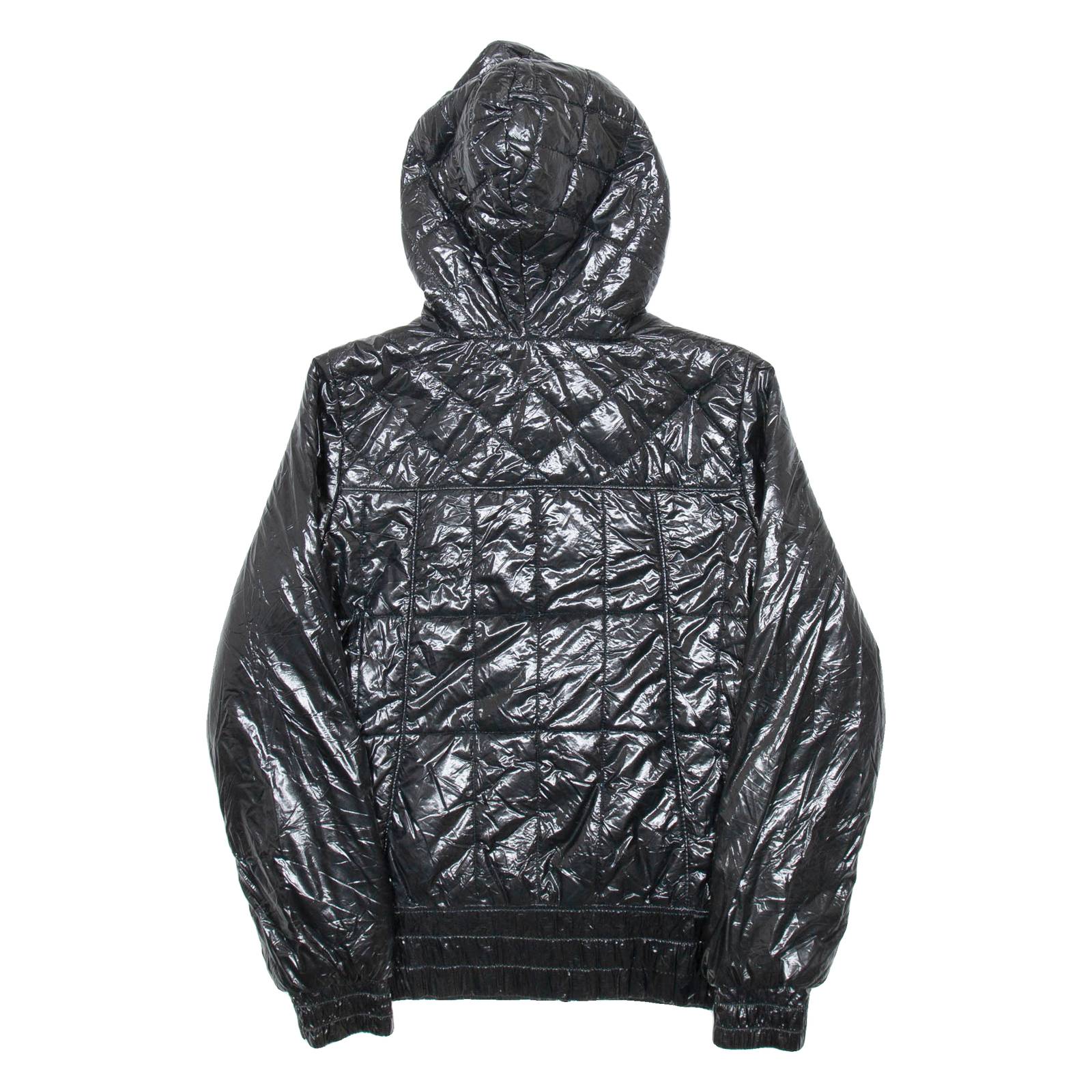 ADIDAS Womens Puffer Coat Black Hooded UK 10