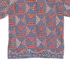 Mens Red Blue Pattern Shirt XL Cotton Blend Casual Summer Holiday Style