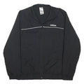 ADIDAS Mens Black Track Jacket M Polyester Blend Zip Plain Sportswear