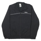ADIDAS Mens Black Track Jacket M Polyester Blend Zip Plain Sportswear