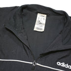 ADIDAS Mens Black Track Jacket M Polyester Blend Zip Plain Sportswear