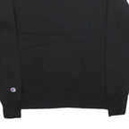 CHAMPION Womens Black Sweatshirt XL Cotton Round Neck Leopard Print Logo