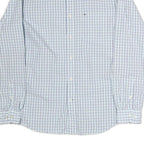 TOMMY HILFIGER Mens White & Blue Check Shirt L Button-Down Collar Casual Cotton