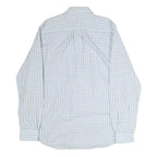 TOMMY HILFIGER Mens White & Blue Check Shirt L Button-Down Collar Casual Cotton