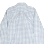 TOMMY HILFIGER Mens White & Blue Check Shirt L Button-Down Collar Casual Cotton