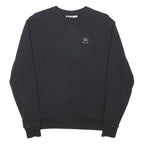 FILA Mens Black Crew Neck S Logo Sweatshirt Cotton Blend Pullover Casual
