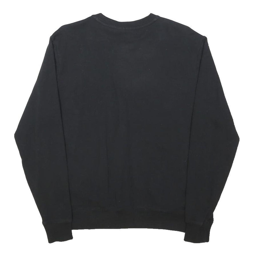 FILA Mens Black Crew Neck S Logo Sweatshirt Cotton Blend Pullover Casual