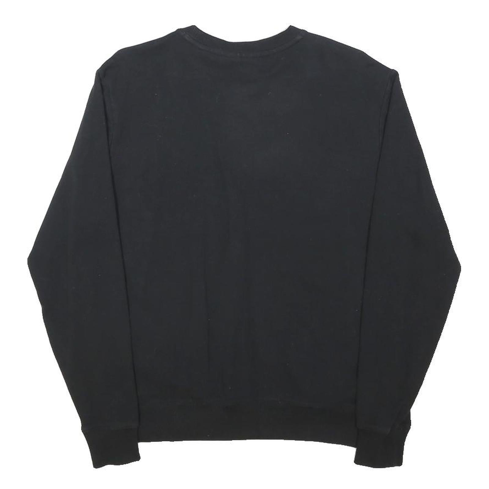 FILA Mens Black Crew Neck S Logo Sweatshirt Cotton Blend Pullover Casual