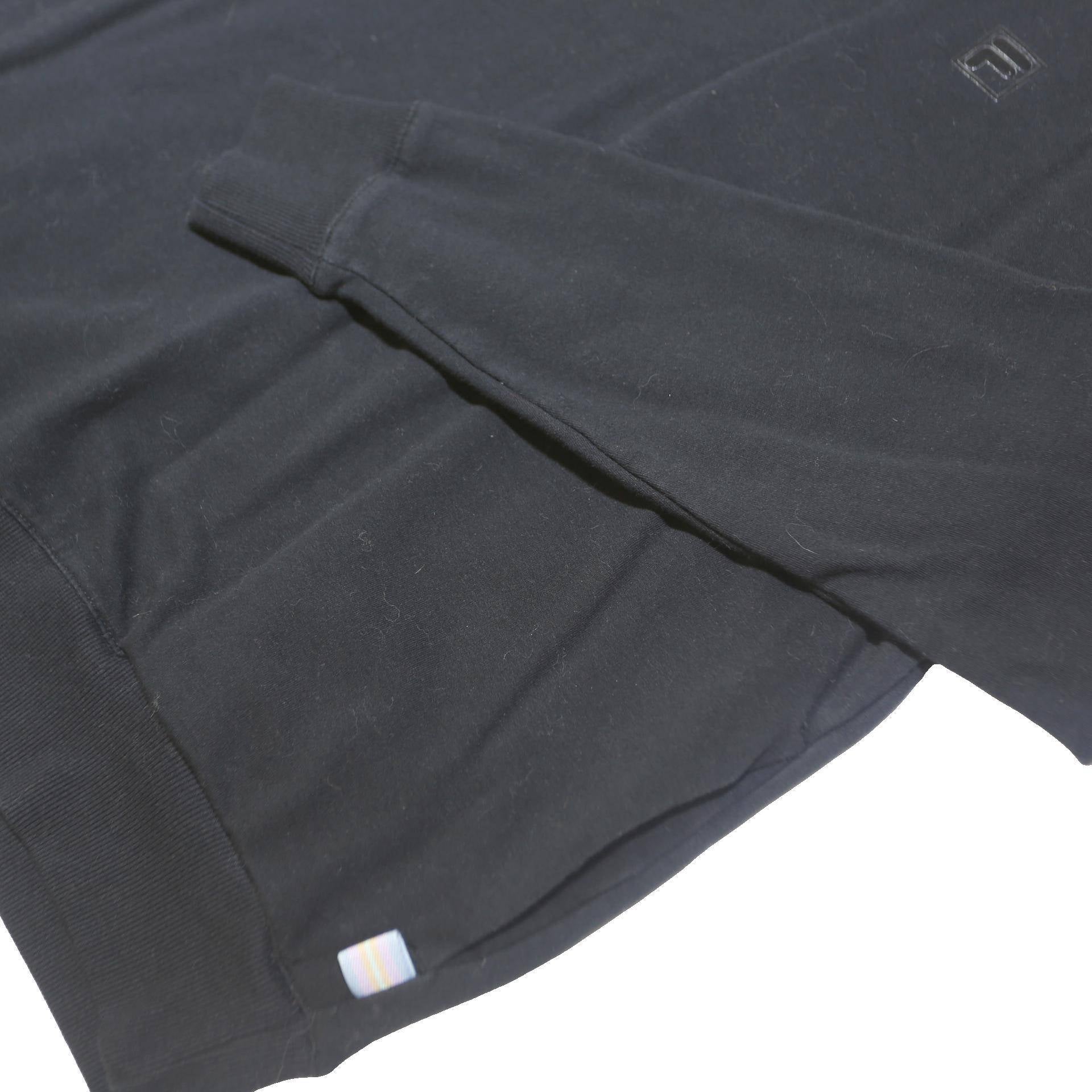 FILA Mens Black Crew Neck S Logo Sweatshirt Cotton Blend Pullover Casual