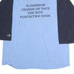 CHAMPION Mens Blue & Black Graphic Raglan XL Long Sleeve Crew Neck Fitness