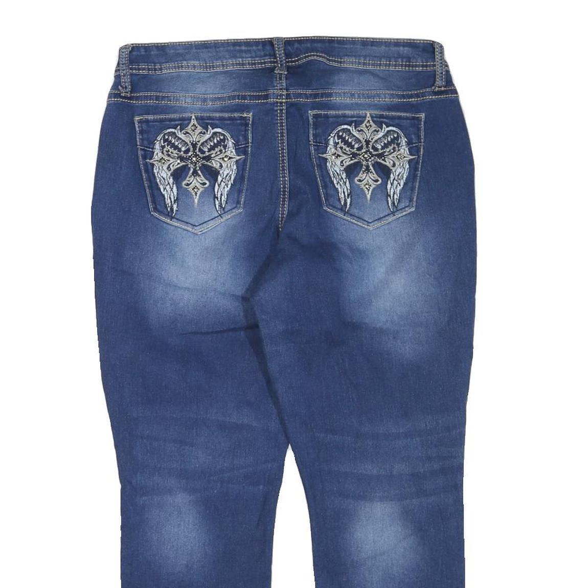 HYDRAULIC Womens Regular Blue Skinny Denim Medium W34 L27 Embroidered Pockets